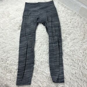 Lululemon Align Pant II 25" Mini Space Dye Herringbone Heathered Black White